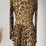 90s 2000s Leopard Cheetah Animal Print Tan Black Soft Grunge Micro Mini Dress S Brown Photo 0