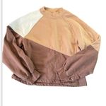 Abercrombie & Fitch Women’s Medium Mini Mockneck Colorblock Fleece Sweatshirt Photo 3