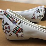 Vintage 90s J Alongi White Tribal Print Loafers Size 6 Photo 3