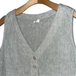 Poetry  Women’s Size 6 Light Blue Gray Linen V-Neck Button Front Vest Photo 2