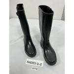 Womans Sugar Knee Length Rainboots 6 Black Rubber Photo 2