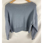 LC Lauren Conrad  Cropped Knit Smile Embroidered Sweater Size Medium Photo 4