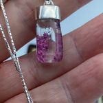 Garden Quartz Purple Lodolite Pendant 18" Diamond Cut Box Chain Pink Photo 4