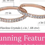 Cate & Chloe Bianca 18k Rose Gold Plated Crystal Silver Hoop Earrings Pink Photo 1