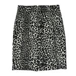 Michael Kors Leopard Print Skirt XS Black Grey Back Zipper Lined Stretch Photo 2
