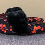 Victoria's Secret Black & Red Cherry Satin Slipper Photo 3