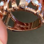 Ornate Rose Gold Diamond Cage Ring Size 8 18KRGP Photo 6