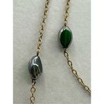 Vintage Mr. We 1970’s green glass gold tone long necklace. Photo 2