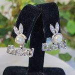 LUCKY Bunny Rabbit 2 piece Earrings New Gold Photo 1
