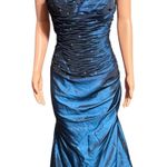 J&J Strapless long blue dress with beading and corset 10/M Size M Photo 5