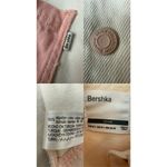 Bershka  100% Cotton Pink & White Color Block Oversized Denim Jacket Photo 5