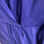 Vintage Deadstock Royal Blue Collared Faux Wrap Shirt Dress Photo 7