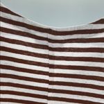 J. Jill Brown and White Boxy striped linen blend cap Sleeve Tee v Photo 6