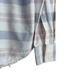 Free People Loveland Plaid Button Down Shirt Top White Pastel Pink Blue, Size XS Photo 7