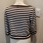 St. John Sport Women’s Brown & White Striped Cropped Knit Sweater Sz Sm Photo 24