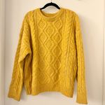 Daily Drills Mustard Yellow Chunky Oversized Cable Knit Wool Sweater Size M/L Photo 1