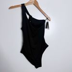 Massimo Dutti NWT Black One Piece Open Back Swimsuit Size Medium Photo 2