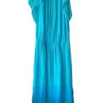 Sunday Saint Tropez teal linen sun dress made in france Blue Size M Photo 0