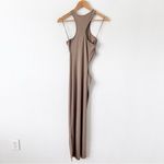 & Other Stories & Other Stories Cut Out Midi Dress in Mole Tan Photo 6