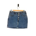 Garage NWOT Women's Retro Jean Mini Skirt Exposed Botton Fly sz. M Photo 2