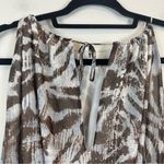 ZARA  | Blue Brown Animal Print Halter Neck Smocked Chiffon Mini Dress Medium Photo 7