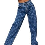 Urban Outfitters iets frans Monogram Denim Baggy Boyfriend High Rise Jeans Women’s Size 27 Photo 0