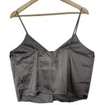 Abercrombie & Fitch  Sleepwear Gray Satin V-Neck Camisole Tank Top Pajamas Size L Photo 2