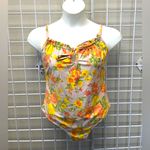 Aerie Yellow & Orange Floral One Piece Swimsuit - Size XL Photo 1