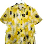 Kate Spade  Sunny Daisy Yellow Silk Organza Button Front Shirt Dress Size 0 Photo 4