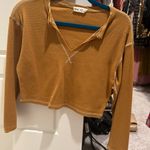 Madewell Women's Mustard Long Sleeve Top Brown Photo 0
