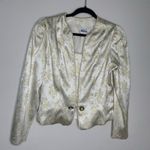 Vintage Cream Gold Metallic Brocade Blazer Sz Small Photo 4