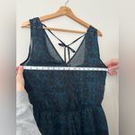 ASTR Medium Teal Black Floral Romper Tank Shorts Party NYE Lined Ruffle Photo 1