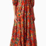 Cara Cara Quinn 100% cotton floral maxi dress cherry bouquet orange size XL Photo 8
