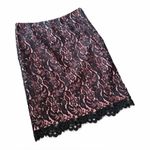 Trina Turk  Black Coral Lace Overlay Pencil Skirt size 4 Photo 1