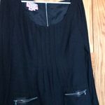 Phoebe Couture  Black Long Sleeve Pleaded Dress Photo 2