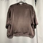 Topshop Purplish Grey Satin Lace Pajama Top Medium Photo 2