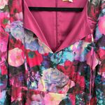 Gianni Bini Floral Dress Lined Balloon Sleeves Flirty Tie Front Keyhole medium Photo 9