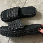 Open Edit  raffia slide sandals black Photo 0