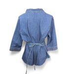 Carolina Blues Denim Tunic Blouse Tie Back Vintage Y2K 90s Size XL Tie Back Photo 3