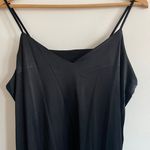 Vintage Black Satin Spaghetti Slip Chemise Dress Sz Large Photo 6