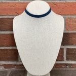 Dark Wash Denim Choker Necklace Blue Photo 1