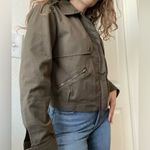 Paige  Aubrey Utility Trench Jacket Cropped Sz‎ Small Green Military Style Photo 1