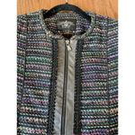 Rachel Roy genuine leather and boucle zip front blazer 6 Photo 9