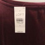 Loft Cutest Maroon Velvet Short Sleeve Top Photo 5