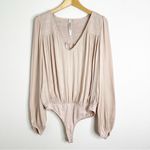 Free People Smockin’ & Rockin’ Long Sleeve Bodysuit Neutral Size Medium Photo 2