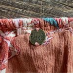 Billabong Floral Top Peach Boho Festival Rayon Shirt Bohemian Feminine Photo 6