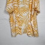 Maison Du Soir Orange White Tropical Leaf Print Kimono Cardigan XS S Beachy Photo 3