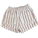 Forever 21 Pink White Cotton Striped Elastic Waist Drawstring Pockets Short Sz S Photo 1