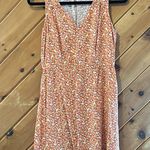 Old Navy  orange pink yellow floral vneck sundress Photo 2