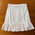 Draper James  RSVP Pink White Gingham Plaid Ruffle Hem Skirt - Size 10 Photo 7